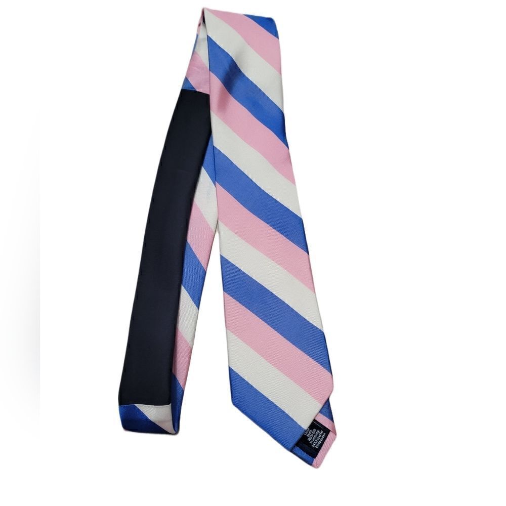 Chaps striped Pink And Blue necktie 10p% Silk